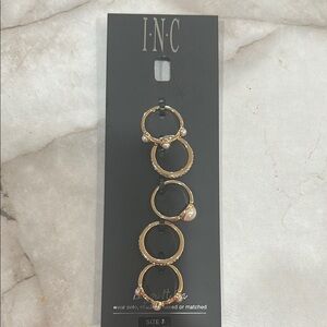 INC International Concepts Gold and Silver Textured Ring Set
